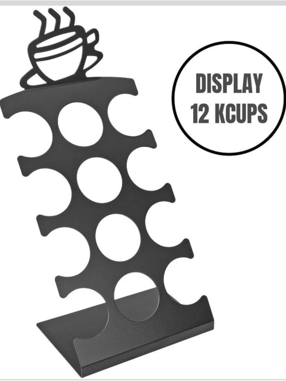 12‑Cup K‑Cup Pod Coffee Pod Holder Stand - Black